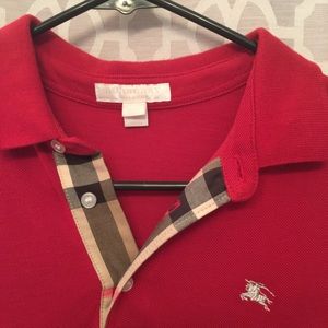 Burberry Boys Check Placket Polo Shirt - 12Y